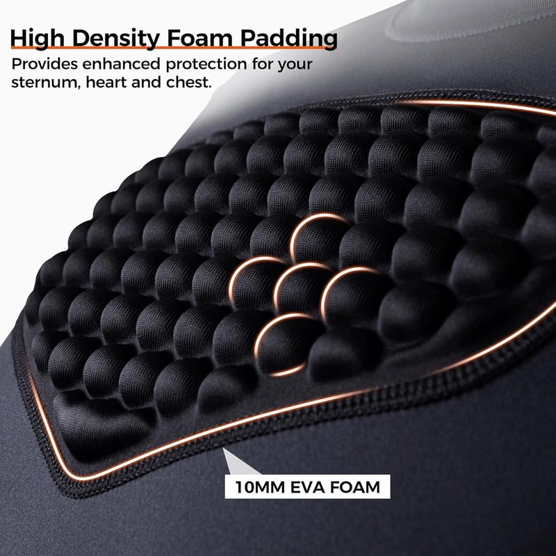 COOLOMG Adult Baseball Chest Protector Mens Padded Shirt Heart Guard Sternum Protection for Football Lacrosse Softball - Image 3